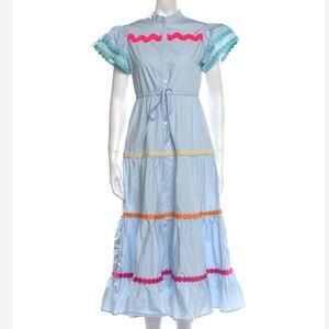 CeliaB Baba Midi - Blue cotton stretch - M